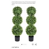 2 Pk - 3ft Artificial Topiary Trees in