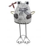 New Frog with Dragonfly Stone Look, Garden Decor