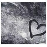 Canvas Art Flour heart 24x24 Black and White