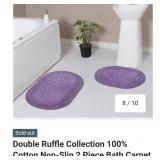 New superior 2 piece bathroom rug set purple