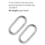 (2)  4 inch Caribiner Clip Heavy Duty Spring Snap