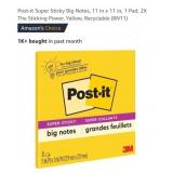 NEW Post-it Super Sticky Big Notes, 11" x 11"
