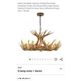 NEW 9 Light Antler Chandelier, Rustic *a few