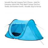 NEW 2 Person Pop-Up Camping Tent, Blue