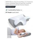Memory Foam Cervical Pillow, Grey & White