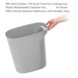 NEW  6 Gal Trash Can w/ Handle, Grey