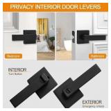 Matte Black Door Handles Privacy Door Levers,