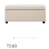 New- Storage Bench Ottoman,  Beigevapprox 36w x