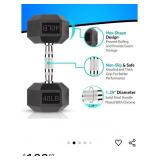 Hex Dumbbells 40 LB Singke Exercise & Fitness