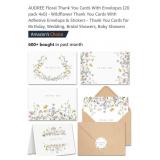 AUDREE Floral Thank You Cards With Envelopes (20