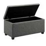 NEW Upholstered Ottoman/Entryway Bench, Charcoal