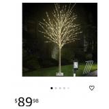 New 6FT Lighted Birch Tree 840 LEDs Warm White