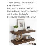 (New) Set of 2   24 inch Rustic Floating Shelves.