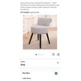 NEW Sherpa Vanity Chair w/ Back, Grey*Assembly