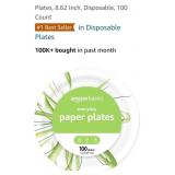 (100)  8.62 inch Paper Plates