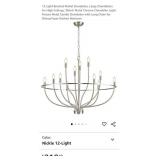 NEW 12 Light Brushed Nickel Chandelier,