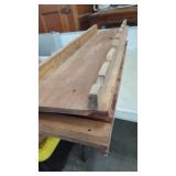 Wood Wall Mount Wine Bottle & Glasses Holder 36"