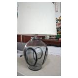 Smoked Glass Table Lamp with Shade