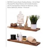 NEW 24" Country Rustic Floating Shelves, Burnt