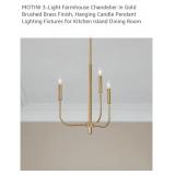 NEW 3-Light Farmhouse Chandelier, Brushed