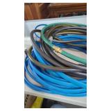 Garden Hose Lot. Blue Hose, Black Hose, Green