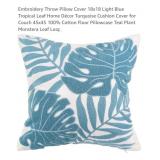 NEW Set of 2 Embroidery Throw Pillow Covers Only,