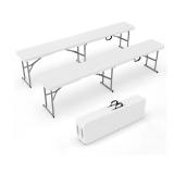 2 New 6 feet Plastic Folding Benches Portable