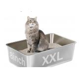 New Stainless Steel Cat Litter Box,XXL Metal
