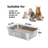 New Stainless Steel Cat Litter Box,XXL Metal
