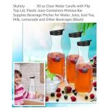 NEW Set of 4 - 50 oz Clear Water Carafe w/ Flip