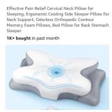 Memory Foam Cooling Side Sleeper Pillow, White &