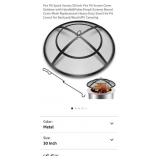 NEW 30" Fire Pit Screen Cover w/ Handle & Poker,