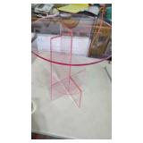 New Pink  Acrylic Side Table, Transparent Small