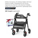 NEW Rollator Walker w/ Seat Supports 350lb, 8"
