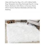 5 ft. x 8 ft. White Faux Sheepskin Area