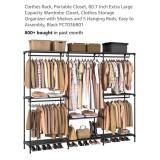 80.7" Portable Closet w/ Shelves, Black &