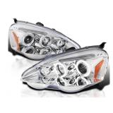 New 2002-04 Acura Rsx Headlights Halo Chrome