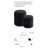 Set of 2 Round Ottoman w/ Storage-Upholstered,