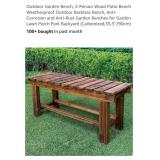 2-Person Wood Bench, Indoor/Outdoor, Walnut