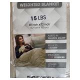 NEW 15 lb Weighted Blanket, 48" x 72", Biege