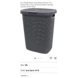 Rattan Style Laundry Basket w/ Lid, 13.2 Gal,
