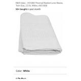 NEW Twin Size Thermal Blanket, Leno Weave, White