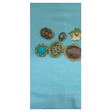 *Estate*  (6) Broaches, pin,&  earring