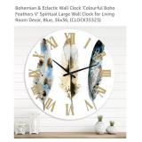 3ft Colourful Boho Feathers Metal Wall