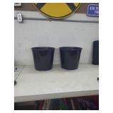 Set of 2 Planter Pots w/ Drainage Holes, 11.25" x