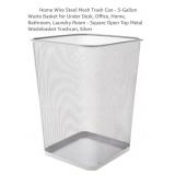 5 Gal Wire Metal Trash Can, Silver*appears new,