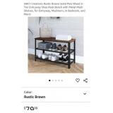 3-Tier Entryway Shoe Rack Bench with Metal Mesh