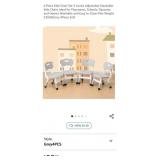 Set of 4 Kids Chairs, Plastic, Grey & White, 3