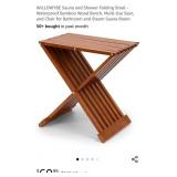 NEW Bamboo Wood Bench, Collapsible