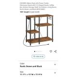NEW HOOBRO Bakers Rack w/ Power Outlet, Rustic